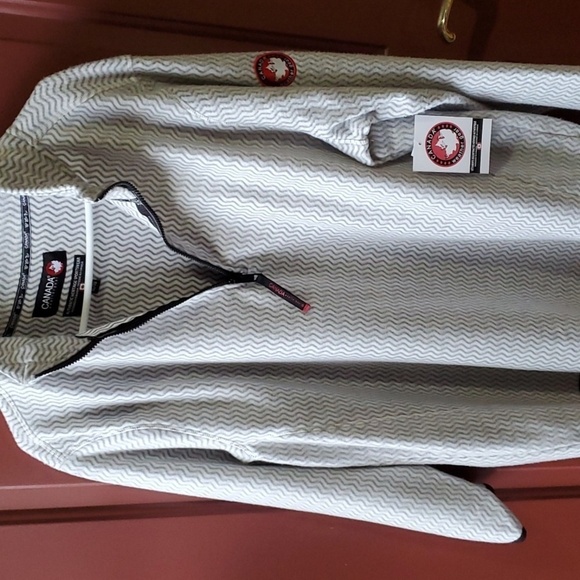 Canada Weather Gear NWT  Authentic grey and white fleece Quarter zip XL - Picture 5 of 14